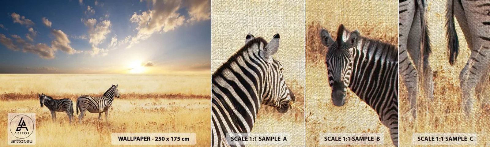 Provbit av fototapet Premium Canvas - Gå härifrån, stör inte lugnet - Djur, Revben, Safari - 100x30 cm