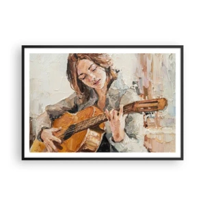Affisch i svart ram - Konsert för gitarr och en flickas hjärta - 100x70 cm
