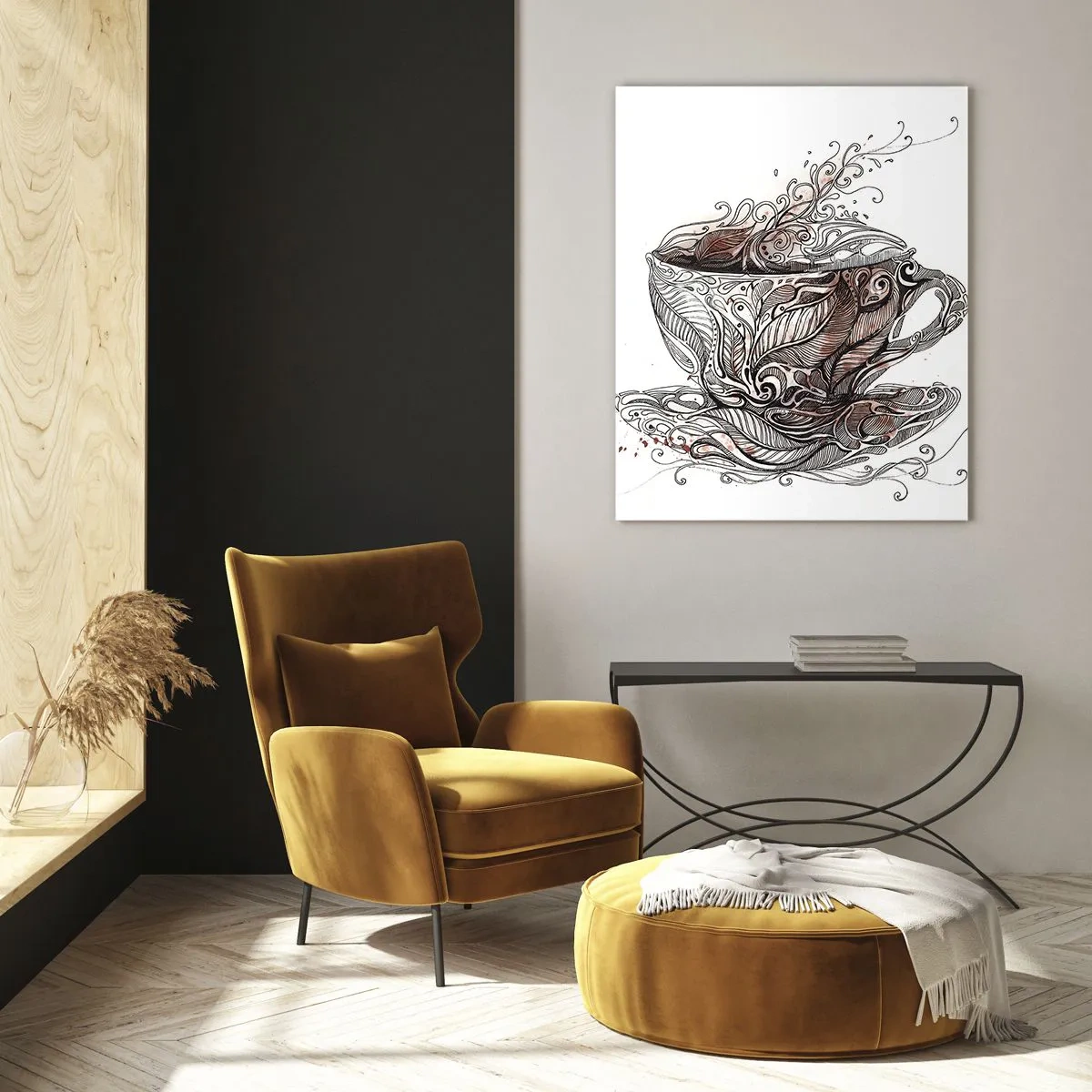 Glastavla - Bild på glas - Te är gott för allt - 70x100 cm
