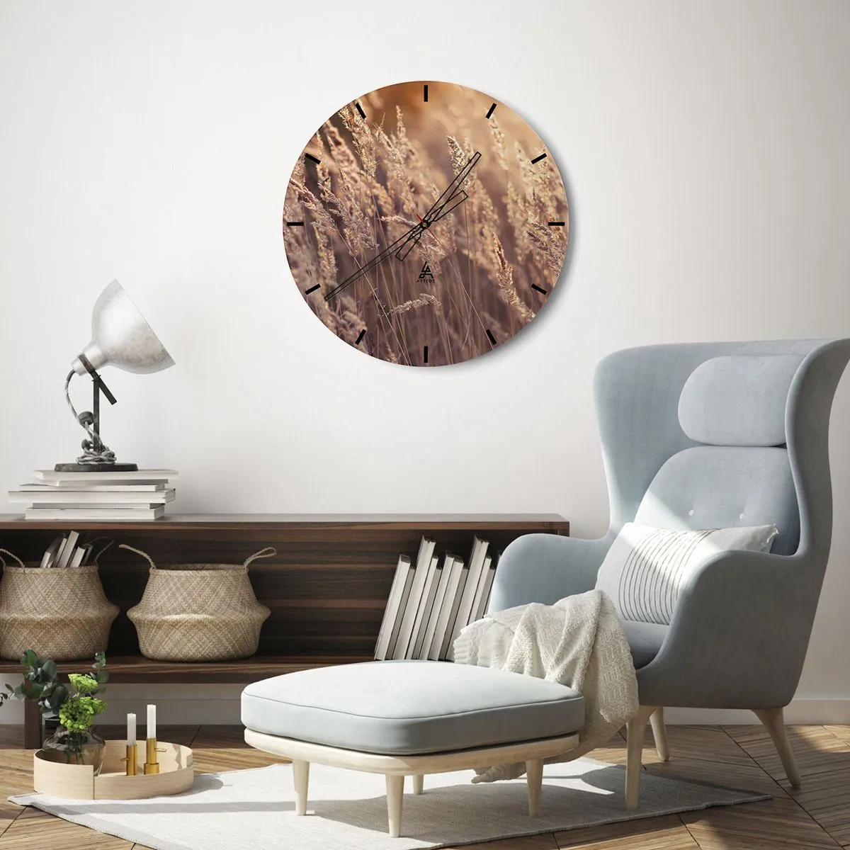 Väggklocka - Klocka på glas - Redo att välkomna hösten - 40x40 cm