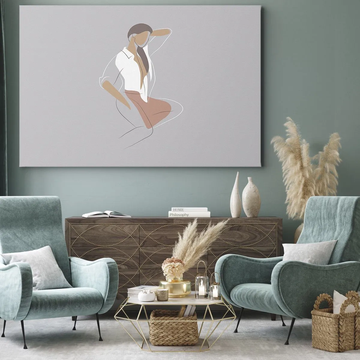 Canvastavla - Bild på duk - Charmens kontur - 120x80 cm