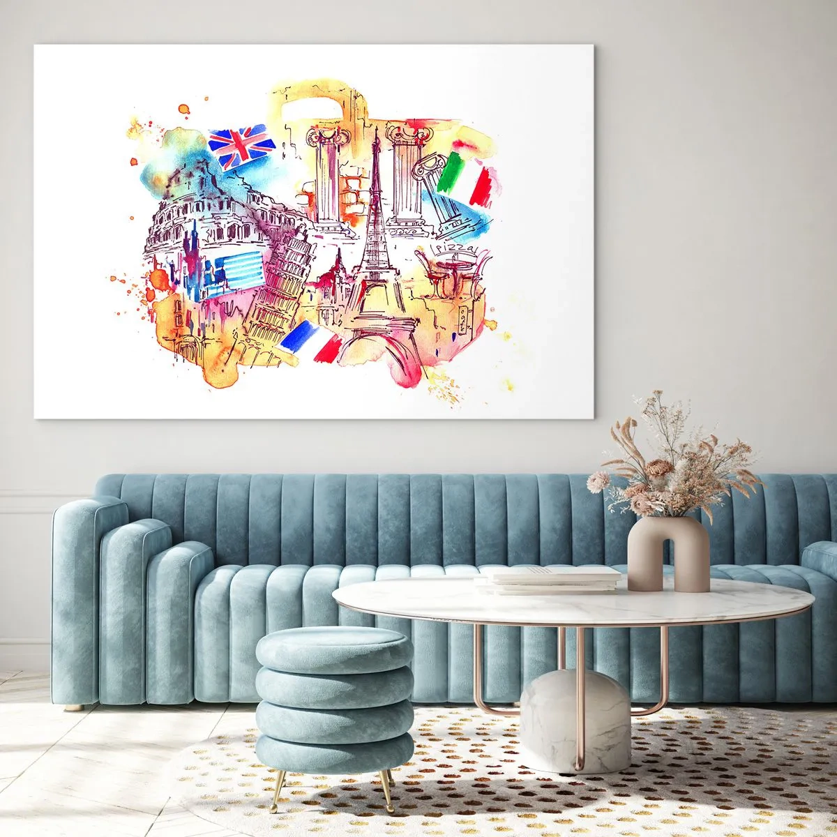 Glastavla - Bild på glas - Europeisk turné - 100x70 cm