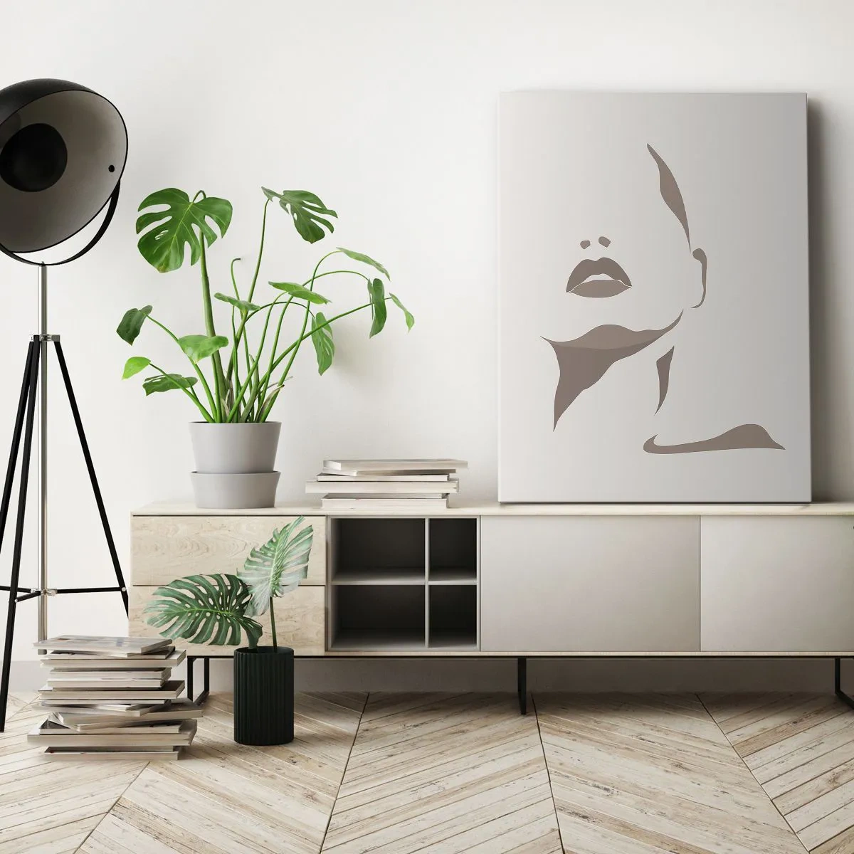 Canvastavla - Bild på duk - Skapad av ljus och skugga - 50x70 cm