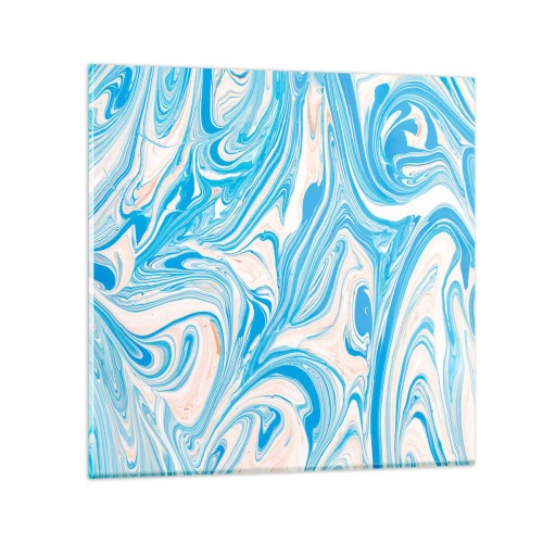 Glastavla - Bild på glas - Utspilld turkos - 30x30 cm