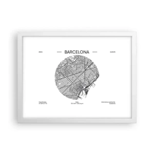 Affisch i vit ram - Barcelonas anatomi - 40x30 cm