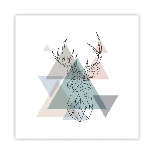 Affisch - I en geometrisk skog - 40x40 cm