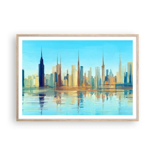 Affisch i ram av ljusek - Solig metropol - 100x70 cm