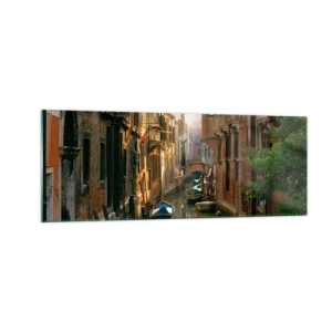 Glastavla - Bild på glas - På en gränd i Venedig - 140x50 cm