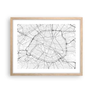 Affisch i ram av ljusek - Paris blomma - 50x40 cm