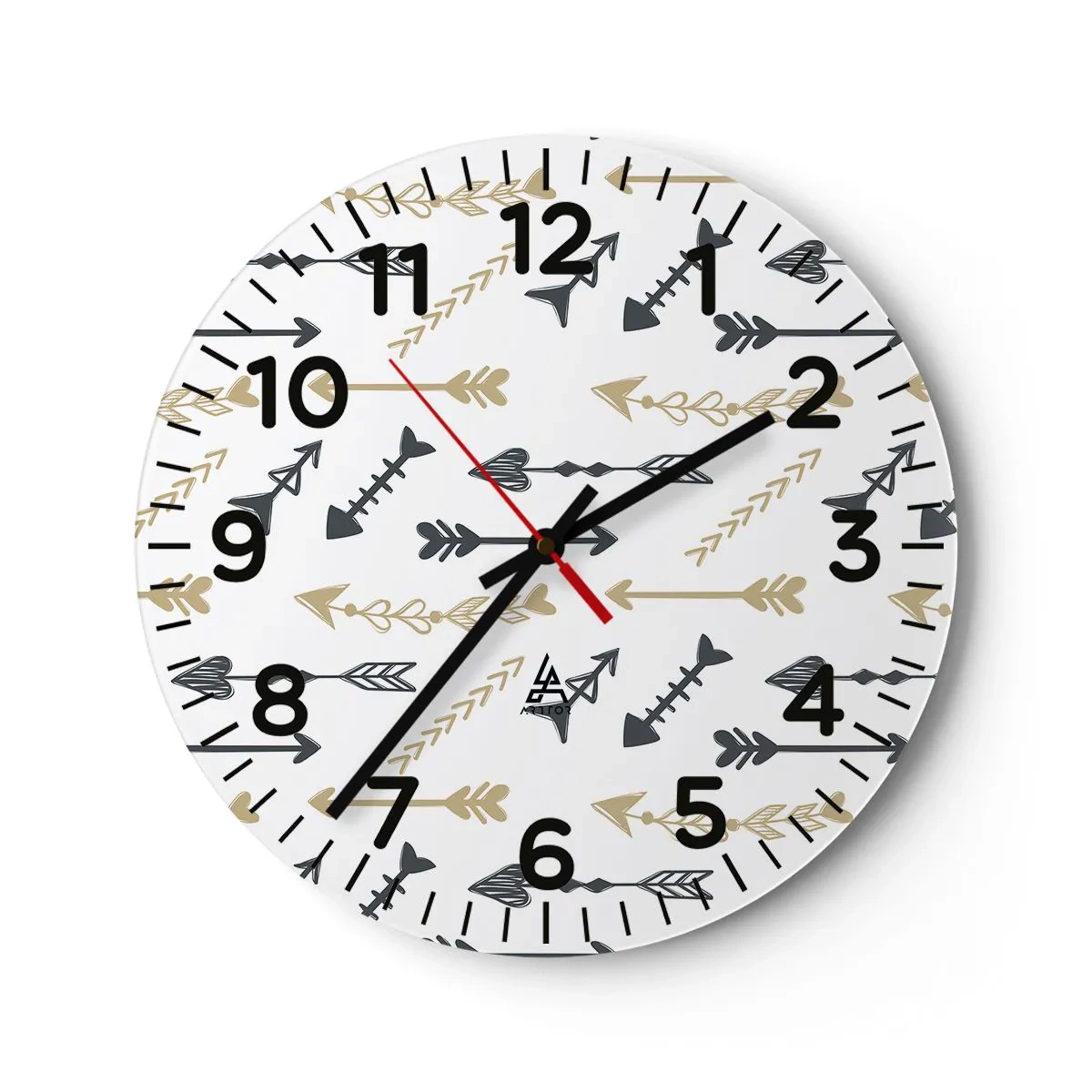 Väggklocka - Klocka på glas - Pilbågsskyttens sömn - 30x30 cm