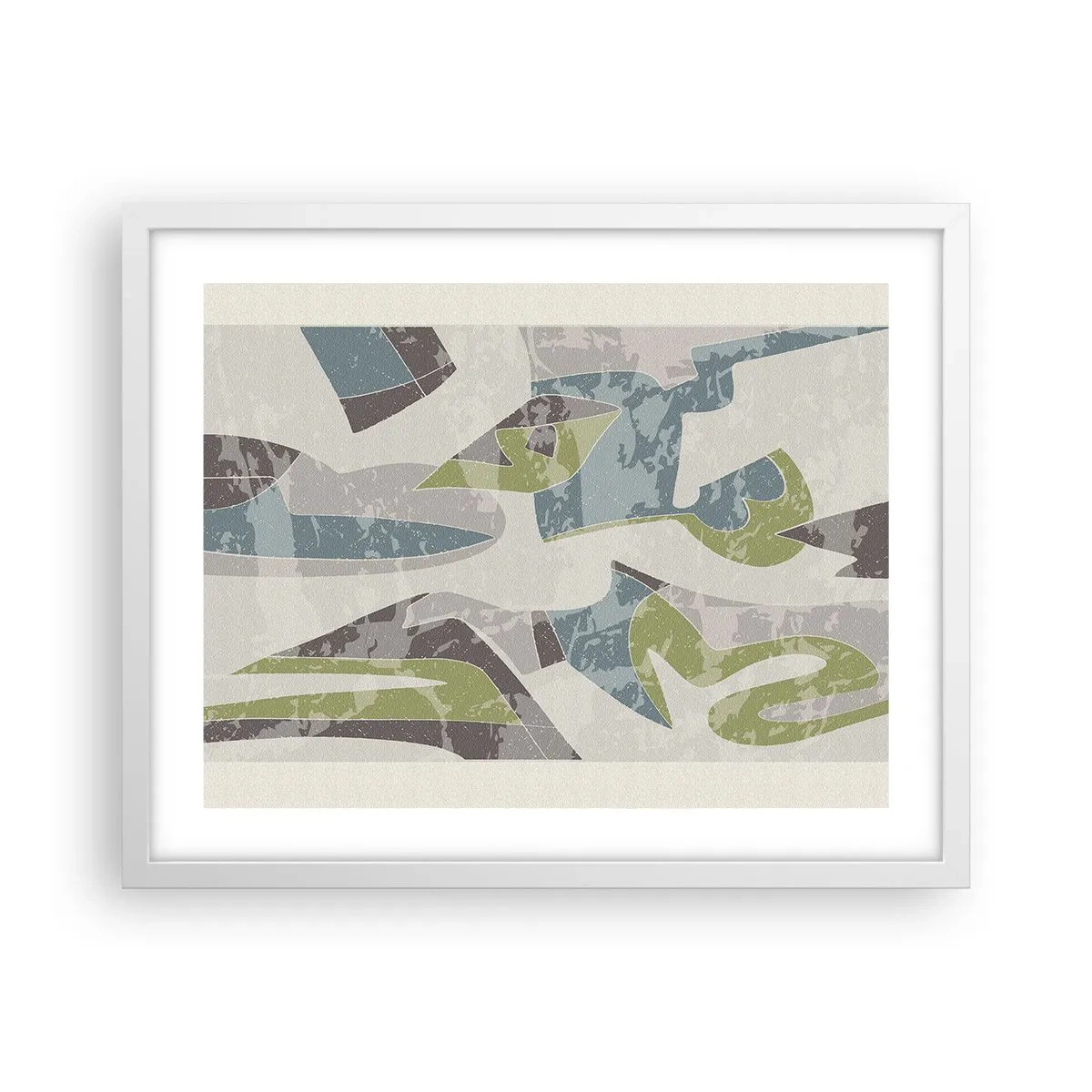 Affisch i vit ram - Komposition bakom glas - 50x40 cm