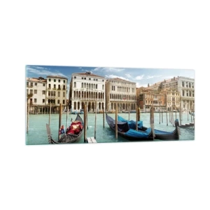 Glastavla - Bild på glas - Palats i blått - 100x40 cm