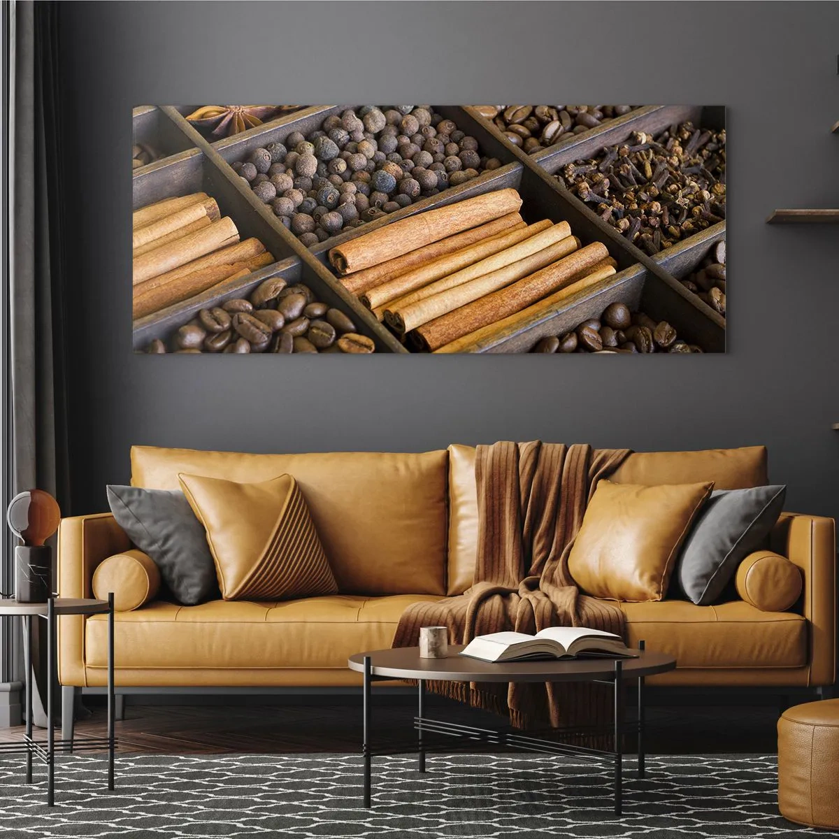 Glastavla - Bild på glas - Aromskattekista - 140x50 cm