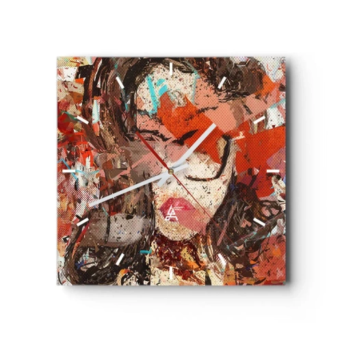 Väggklocka - Klocka på glas - Ingen vet på riktigt hurdan du är - 30x30 cm