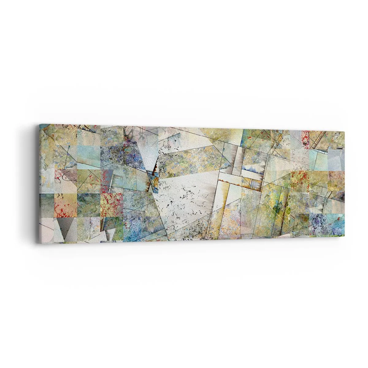 Canvastavla - Bild på duk - Geometrisk omblandning - 90x30 cm