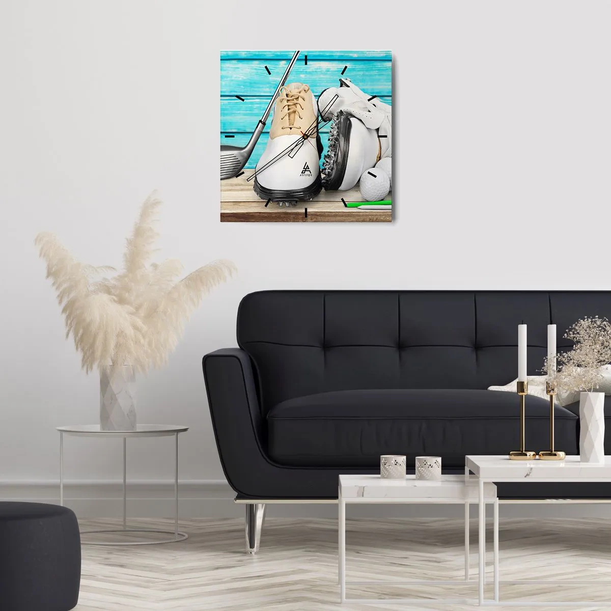 Väggklocka - Klocka på glas - Allt färdigt - 30x30 cm