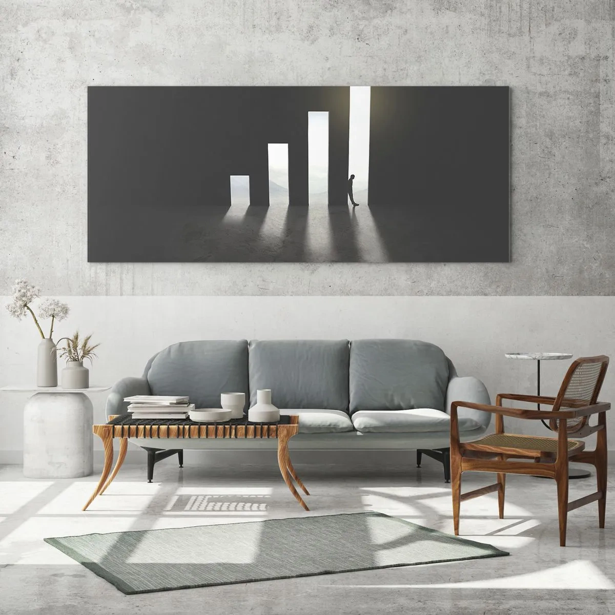 Glastavla - Bild på glas - Framgång - ett intryck - 100x40 cm
