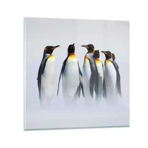 Glastavla - Bild på glas - En träff i kvällsdräkter - 50x50 cm