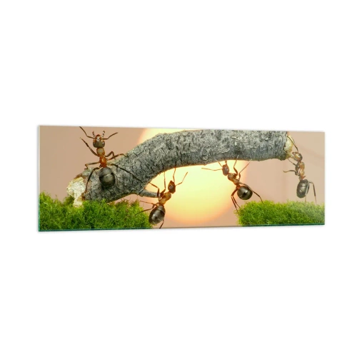 Glastavla - Bild på glas - Glatt, gemensamt arbete - 160x50 cm