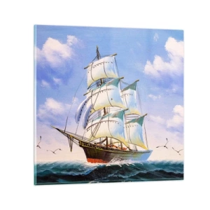 Glastavla - Bild på glas - Stolt med vinden - 30x30 cm