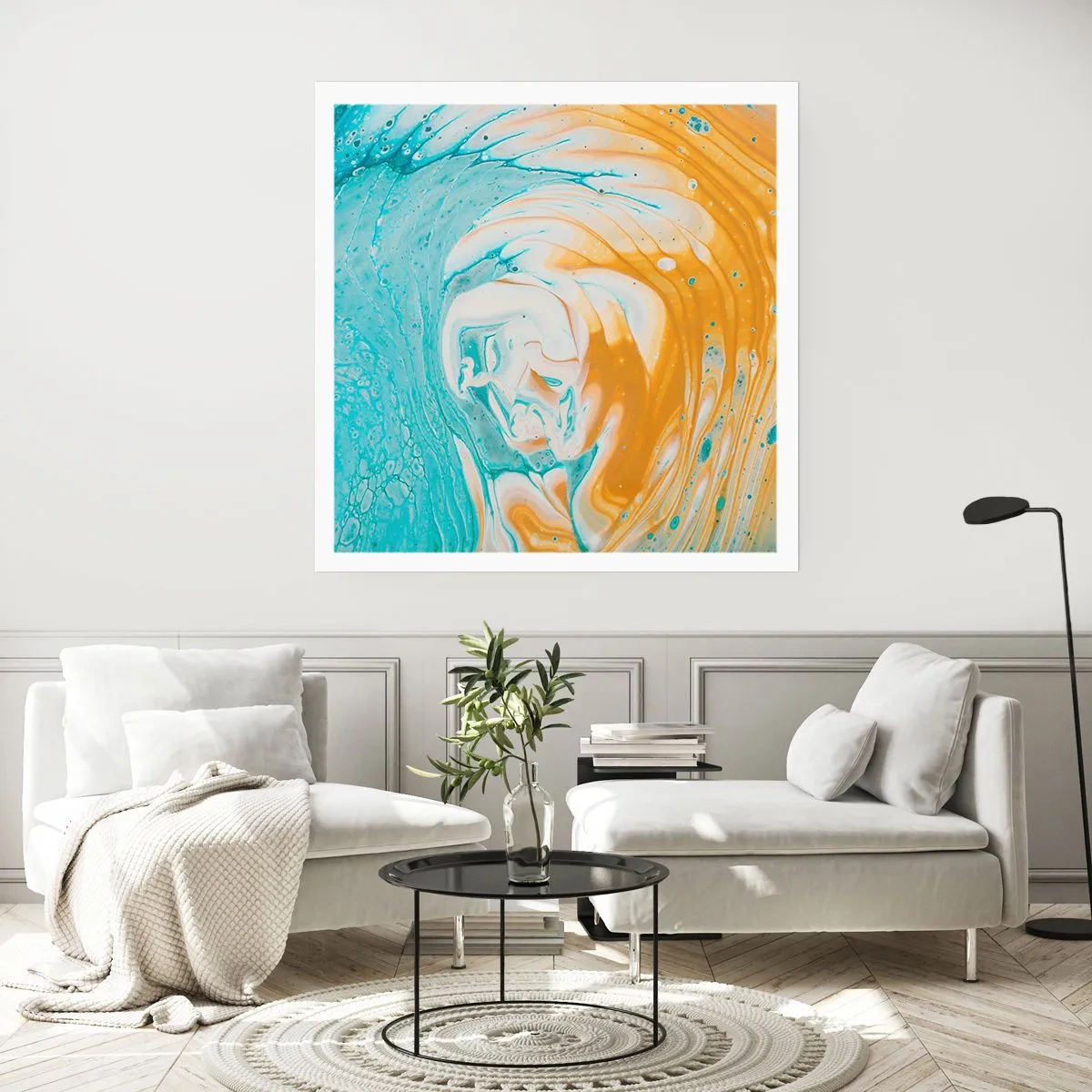 Affisch - Pastellfärgad virvel - 60x60 cm