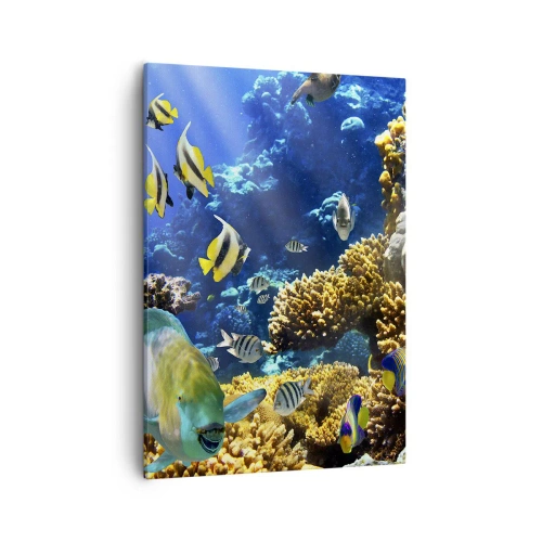 Canvastavla - Bild på duk - Hög trafik på sommarleden - 50x70 cm