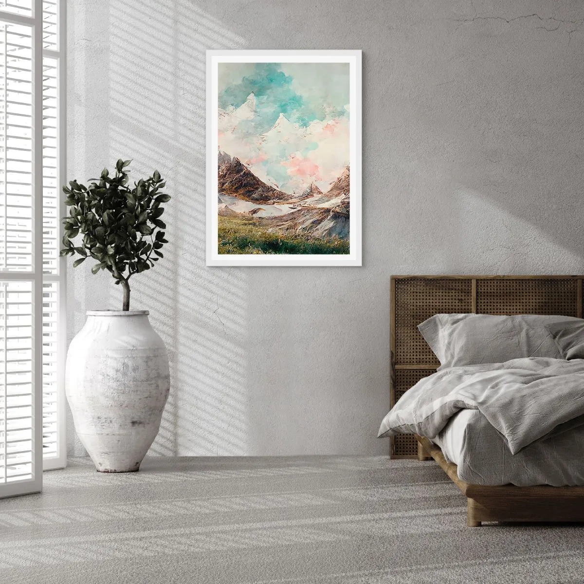 Affisch i vit ram - Steniga blad - 70x100 cm
