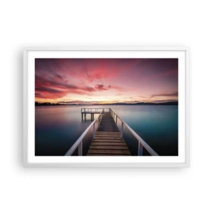 Affisch i vit ram - Kvällens milda låga - 70x50 cm