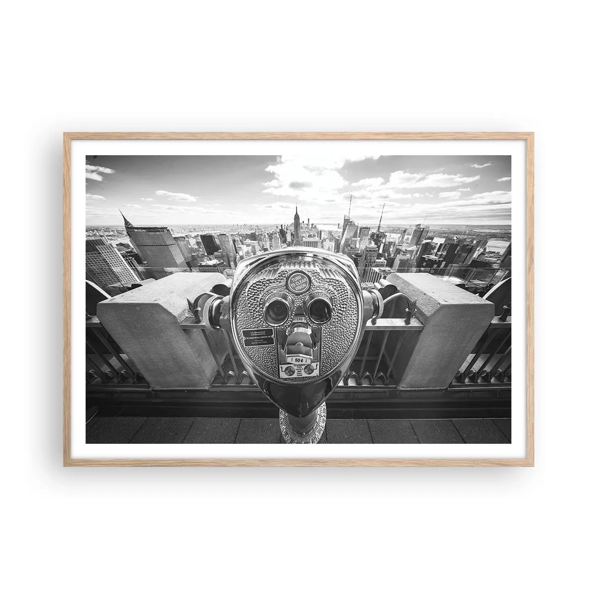 Affisch i ram av ljusek - Stad över städerna - 100x70 cm