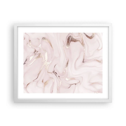 Affisch i vit ram - Rosa raseri - 50x40 cm