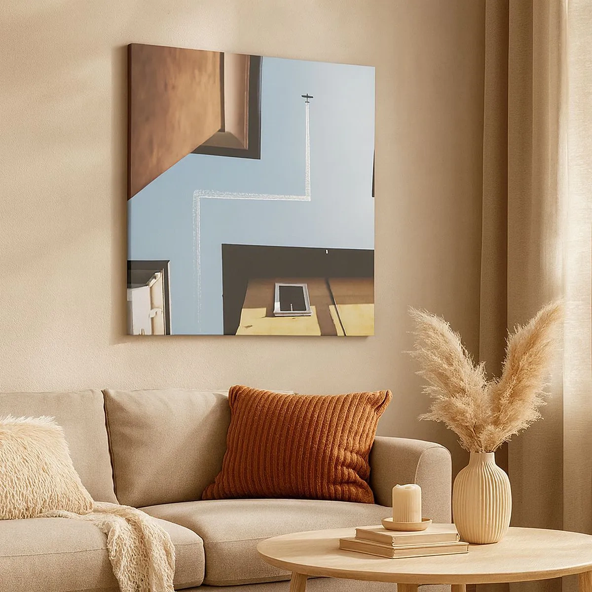 Canvastavla - Bild på duk - Ovanför stadens labyrint - 30x30 cm