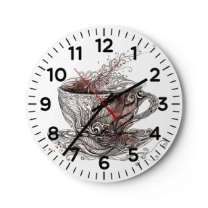 Väggklocka - Klocka på glas - Te är gott för allt - 30x30 cm