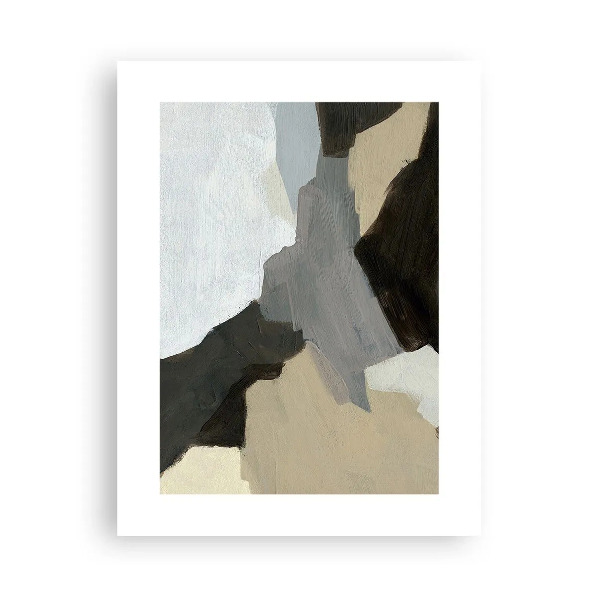 Affisch - Abstraktion: avgrening av det gråa - 30x40 cm