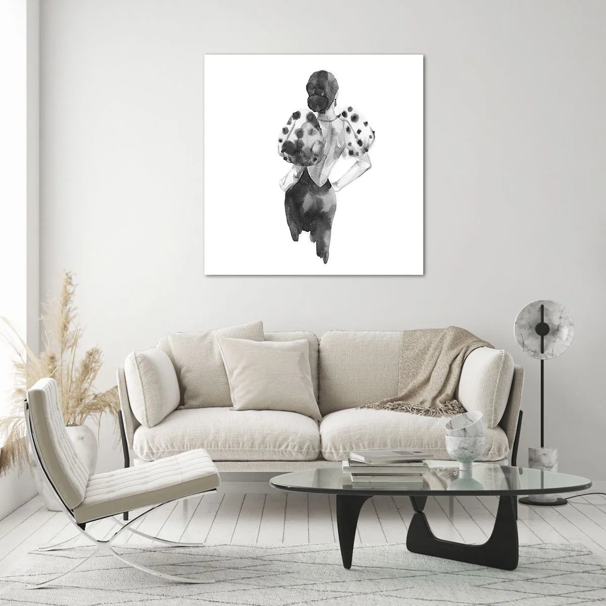 Glastavla - Bild på glas - Hon passerade nära mig - 40x40 cm