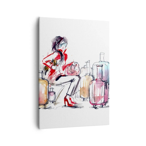 Canvastavla - Bild på duk - Låt oss sätta oss inför resan - 50x70 cm