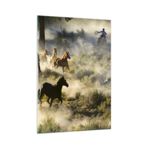 Glastavla - Bild på glas - Tävlande - frihet eller manlig styrka? - 50x70 cm