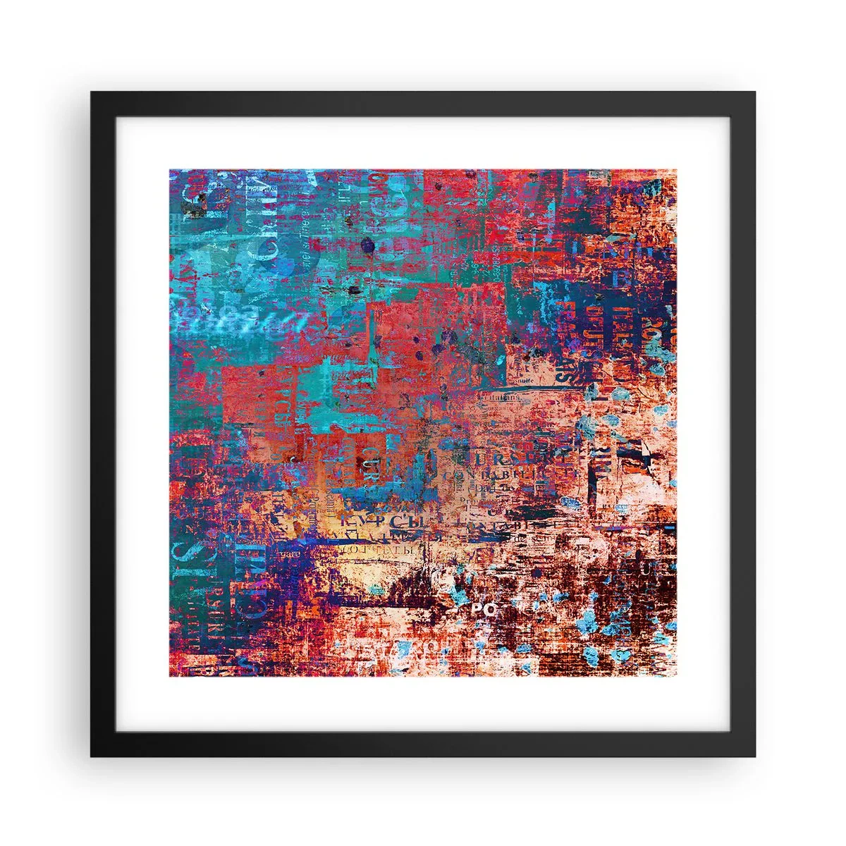 Affisch i svart ram - Minne och icke-minne - 40x40 cm