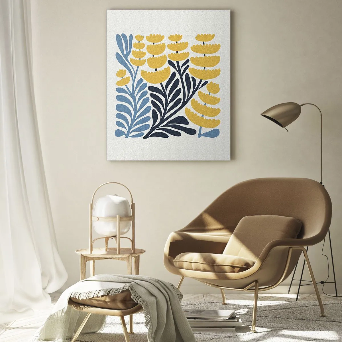 Glastavla - Bild på glas - Solig rabatt - 50x70 cm