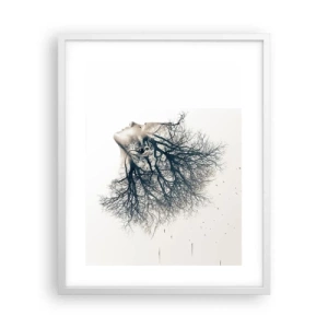 Affisch i vit ram - Lyssnar på trädens viskningar - 40x50 cm