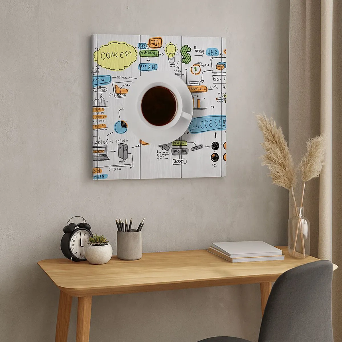 Canvastavla - Bild på duk - Rastdags - 30x30 cm