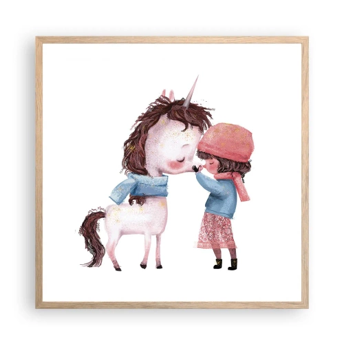 Affisch i ram av ljusek - Vintersaga - 60x60 cm