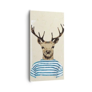 Canvastavla - Bild på duk - Ty jag gillar randiga tröjor! - 65x120 cm