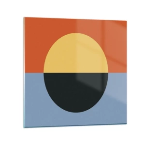 Glastavla - Bild på glas - Komposition av värme och kyla - 30x30 cm