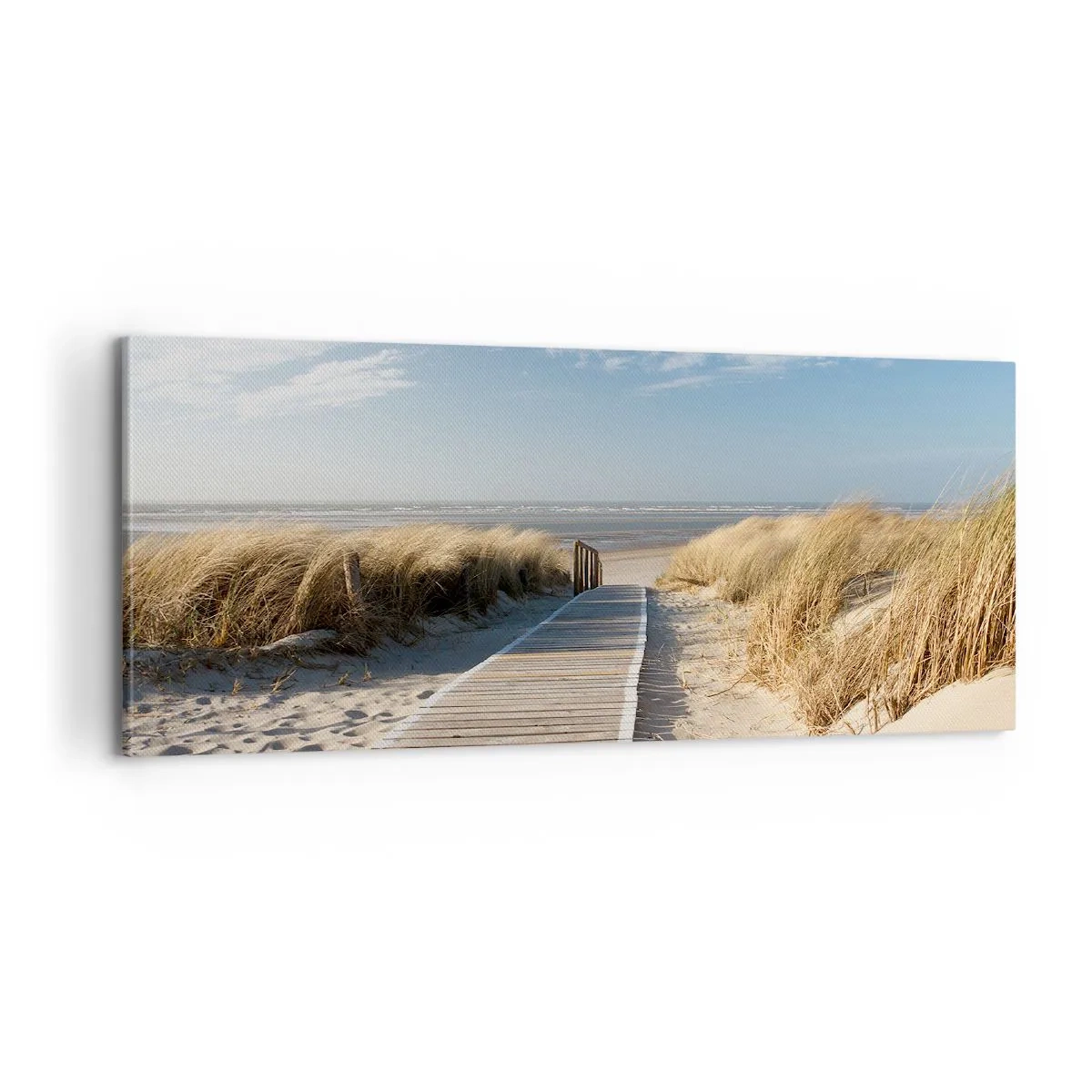 Canvastavla - Bild på duk - Bortom sanddynan, i gräsets brus - 100x40 cm