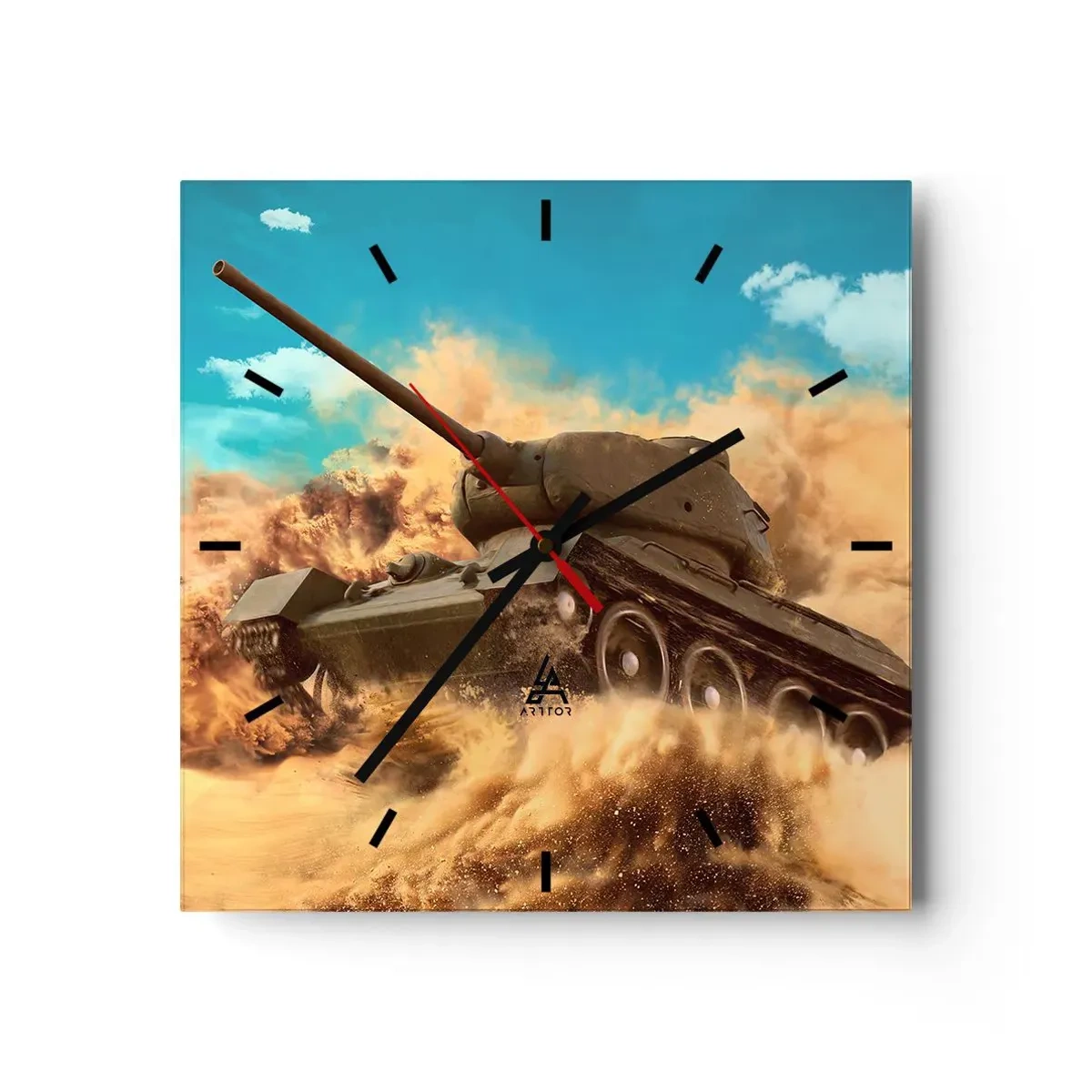 Väggklocka - Klocka på glas - Oslagbar - 40x40 cm