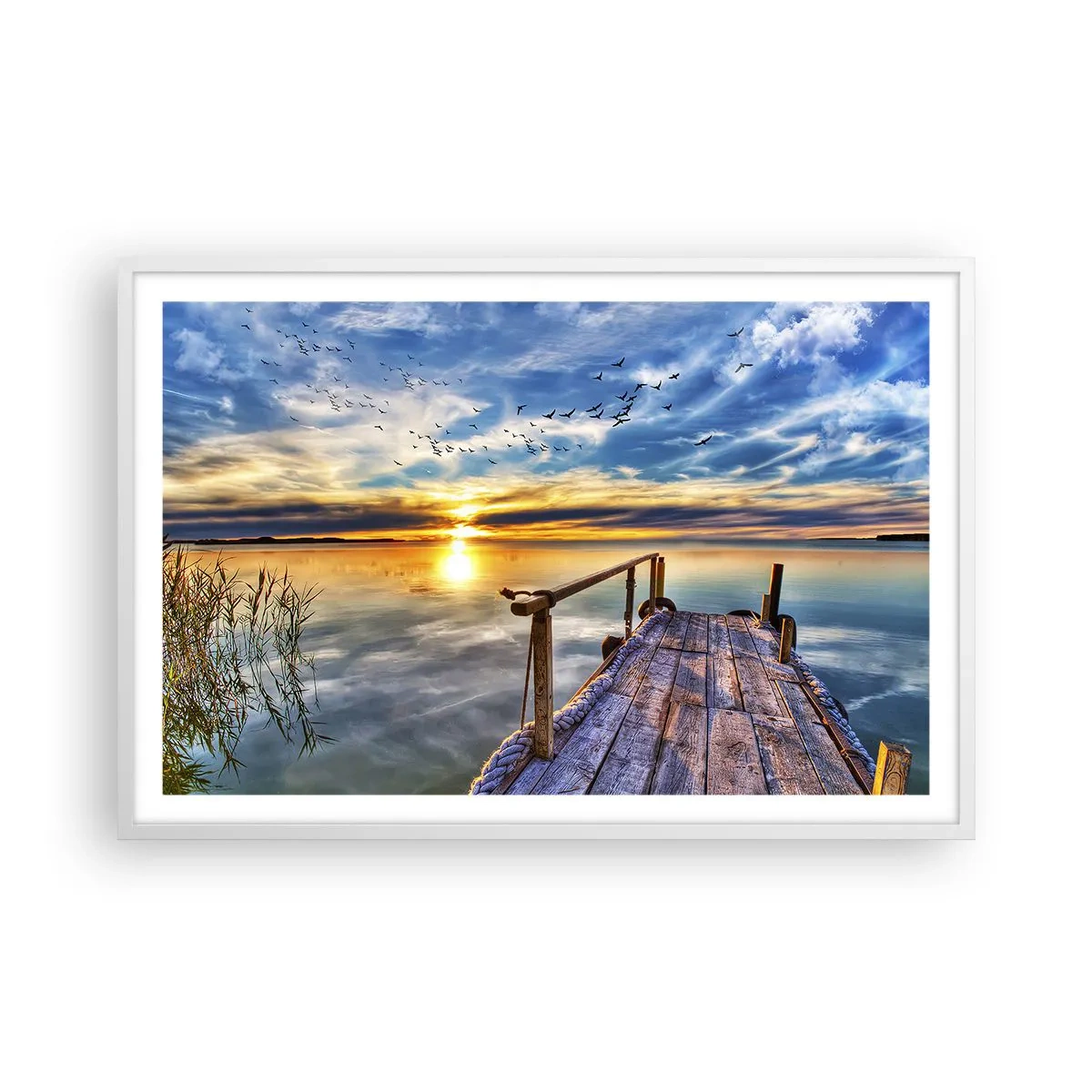 Affisch i vit ram - Vinden lägger sig - 91x61 cm