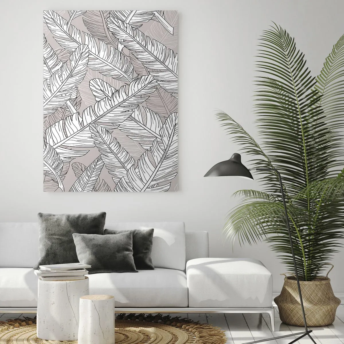 Glastavla - Bild på glas - Fjäderstorm - 50x70 cm