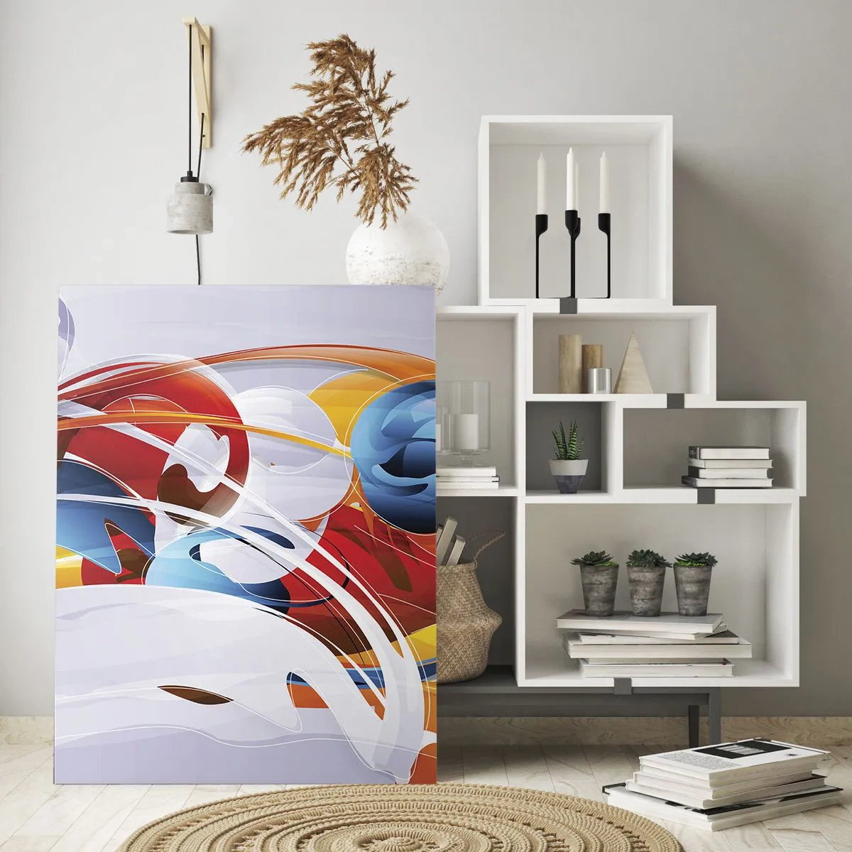 Glastavla - Bild på glas - Elementens dans - 50x70 cm