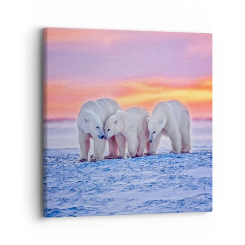 Canvastavla - Bild på duk - Det räcker med familjevärme - 30x30 cm