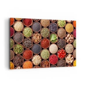 Canvastavla - Bild på duk - Världens alla smaker - 120x80 cm